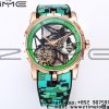 RD Excalibur Rddbex0393 RG BBR  1:1 Best Edition Skeleton Dial on Green Camouflage Strap A2136 Tourbillon V2 - Super Clone Watch | 1:1 Best Version