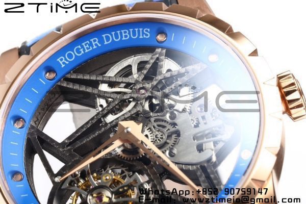 RD Excalibur Rddbex0940 RG BBR  1:1 Best Edition Skeleton Dial on Blue Camouflage Strap A2136 Tourbillon V2 - Super Clone Watch | 1:1 Best Version