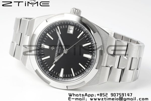 VC Overseas 4500V/110A-B483SS PPF 1:1 Best Edition Black Dial on SS Bracelet A5100 - Super Clone Watch | 1:1 Best Version