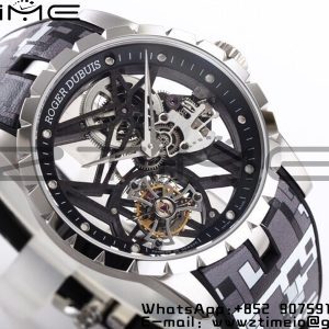 RD Excalibur Rddbex0393 SS BBR  1:1 Best Edition Skeleton Dial on Gray Camouflage Strap A2136 Tourbillon V2 - Super Clone Watch | 1:1 Best Version