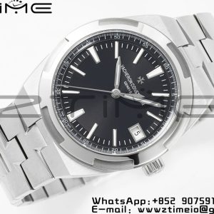VC Overseas 4500V/110A-B483SS PPF 1:1 Best Edition Black Dial on SS Bracelet A5100 - Super Clone Watch | 1:1 Best Version