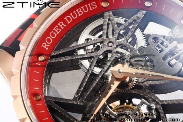 RD Excalibur Rddbex0938 RG BBR  1:1 Best Edition Skeleton Dial on RED Camouflage Strap A2136 Tourbillon V2 - Super Clone Watch | 1:1 Best Version