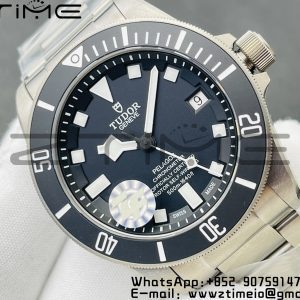 Tudor 25407N Pelagos ZF 1:1 Best Edition Black Dial on Titanium Bracelet A2824 V5 - Super Clone Watch | 1:1 Best Version