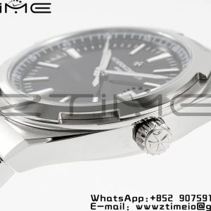 VC Overseas 4500V/110A-B483SS PPF 1:1 Best Edition Black Dial on SS Bracelet A5100 - Super Clone Watch | 1:1 Best Version