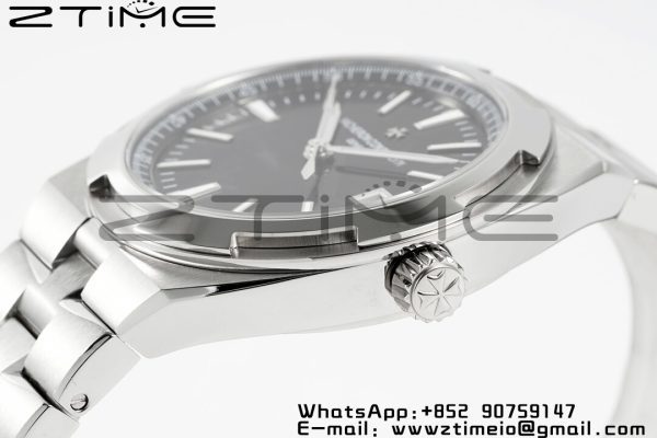VC Overseas 4500V/110A-B483SS PPF 1:1 Best Edition Black Dial on SS Bracelet A5100 - Super Clone Watch | 1:1 Best Version