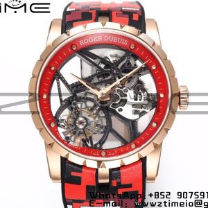 RD Excalibur Rddbex0938 RG BBR  1:1 Best Edition Skeleton Dial on RED Camouflage Strap A2136 Tourbillon V2 - Super Clone Watch | 1:1 Best Version