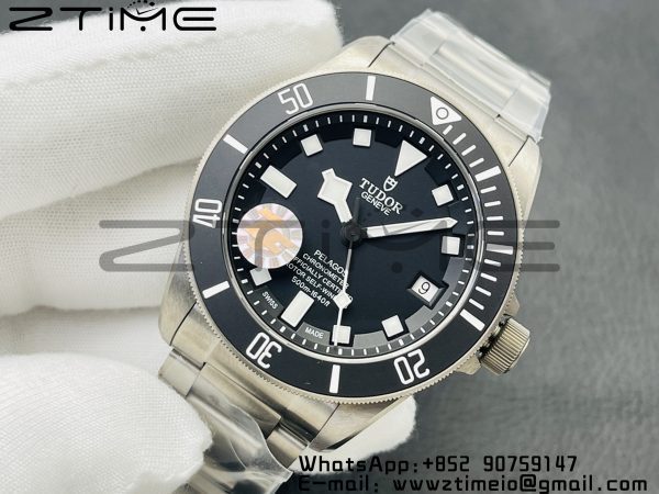 Tudor 25407N Pelagos ZF 1:1 Best Edition Black Dial on Titanium Bracelet A2824 V5 - Super Clone Watch | 1:1 Best Version