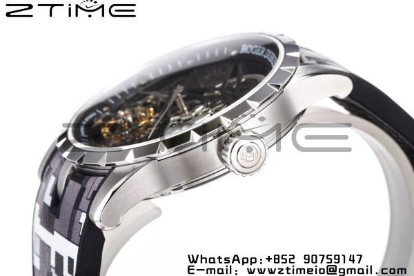 RD Excalibur Rddbex0393 SS BBR  1:1 Best Edition Skeleton Dial on Gray Camouflage Strap A2136 Tourbillon V2 - Super Clone Watch | 1:1 Best Version