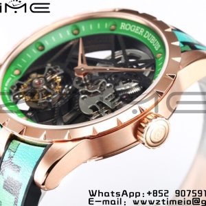 RD Excalibur Rddbex0393 RG BBR  1:1 Best Edition Skeleton Dial on Green Camouflage Strap A2136 Tourbillon V2 - Super Clone Watch | 1:1 Best Version