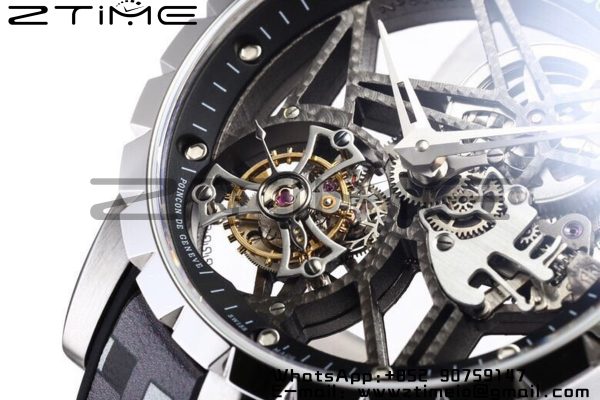 RD Excalibur Rddbex0393 SS BBR  1:1 Best Edition Skeleton Dial on Gray Camouflage Strap A2136 Tourbillon V2 - Super Clone Watch | 1:1 Best Version