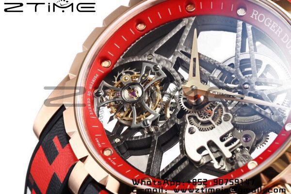 RD Excalibur Rddbex0938 RG BBR  1:1 Best Edition Skeleton Dial on RED Camouflage Strap A2136 Tourbillon V2 - Super Clone Watch | 1:1 Best Version