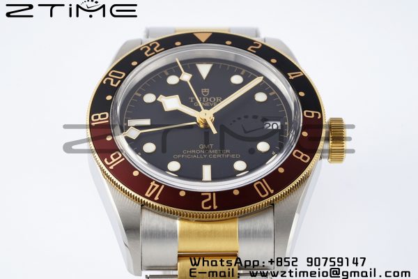 Tudor M79833 Black Bay GMT S&G Black/Brown Bezel ZF 1:1 Best Edition on SS/YG Bracelet A2836 - Super Clone Watch | 1:1 Best Version
