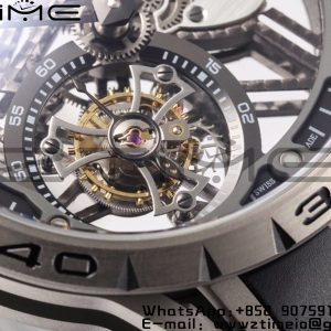 RD Excalibur RDDBEX0479 BBR 1:1 Best Edition  Skeleton Black Dial on Black Rubber Strap A2136 Tourbillon V4 - Super Clone Watch | 1:1 Best Version