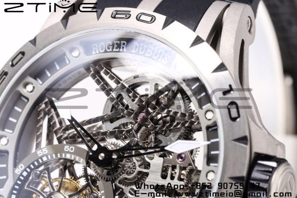 RD Excalibur RDDBEX0479 BBR 1:1 Best Edition  Skeleton Black Dial on Black Rubber Strap A2136 Tourbillon V4 - Super Clone Watch | 1:1 Best Version