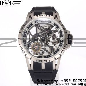RD Excalibur RDDBEX0479 BBR 1:1 Best Edition  Skeleton Black Dial on Black Rubber Strap A2136 Tourbillon V4 - Super Clone Watch | 1:1 Best Version