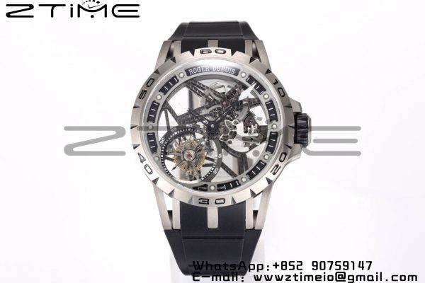 RD Excalibur RDDBEX0479 BBR 1:1 Best Edition  Skeleton Black Dial on Black Rubber Strap A2136 Tourbillon V4 - Super Clone Watch | 1:1 Best Version
