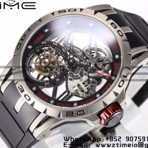 RD Excalibur RDDBEX0454 BBR 1:1 Best Edition  Skeleton Black Dial on Black Rubber Strap A2136 Tourbillon V4 - Super Clone Watch | 1:1 Best Version