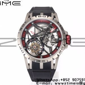 RD Excalibur RDDBEX0454 BBR 1:1 Best Edition  Skeleton Black Dial on Black Rubber Strap A2136 Tourbillon V4 - Super Clone Watch | 1:1 Best Version