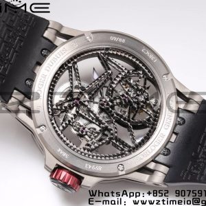 RD Excalibur RDDBEX0454 BBR 1:1 Best Edition  Skeleton Black Dial on Black Rubber Strap A2136 Tourbillon V4 - Super Clone Watch | 1:1 Best Version