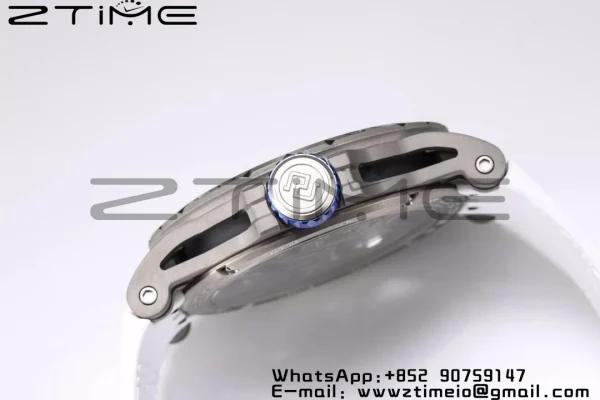 RD Excalibur RDDBEX0546 BBR 1:1 Best Edition Skeleton Blue Dial on White Rubber Strap A2136 Tourbillon V4 - Super Clone Watch | 1:1 Best Version