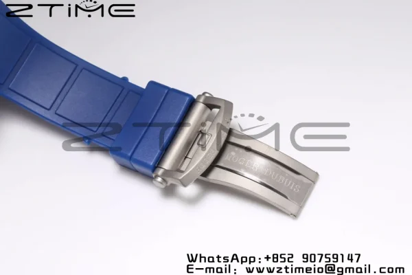 RD Excalibur RDDBEX0479 BBR 1:1 Best Edition Skeleton Black Dial on Blue Rubber Strap A2136 Tourbillon V4 - Super Clone Watch | 1:1 Best Version
