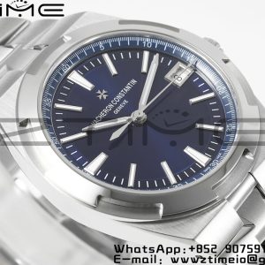 VC Overseas 4500V/110A-B128 SS PPF 1:1 Best Edition Blue Dial on SS Bracelet A5100 - Super Clone Watch | 1:1 Best Version