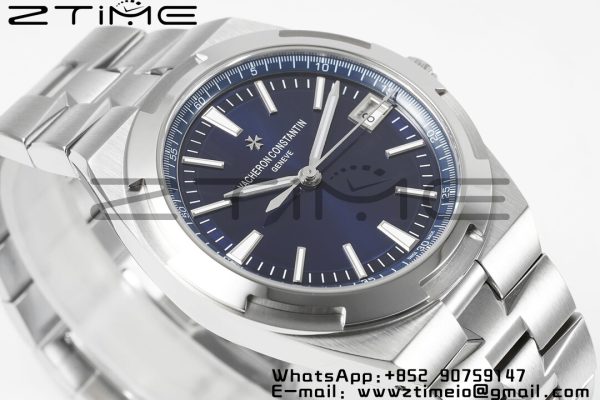 VC Overseas 4500V/110A-B128 SS PPF 1:1 Best Edition Blue Dial on SS Bracelet A5100 - Super Clone Watch | 1:1 Best Version