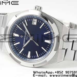 VC Overseas 4500V/110A-B128 SS PPF 1:1 Best Edition Blue Dial on SS Bracelet A5100 - Super Clone Watch | 1:1 Best Version