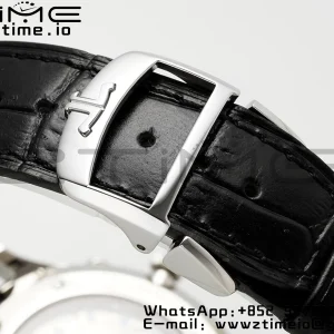 Master Ultra Thin Moon 1368420 SS ZF 1:1 Best Edition White Dial on Black Leather Strap SA925 Super Clone V2 - Super Clone Watch | 1:1 Best Version