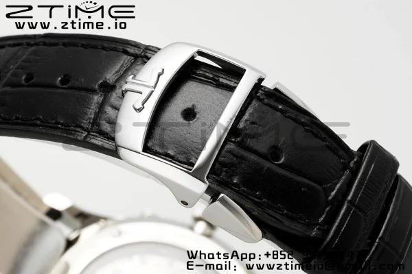 Master Ultra Thin Moon 1368420 SS ZF 1:1 Best Edition White Dial on Black Leather Strap SA925 Super Clone V2 - Super Clone Watch | 1:1 Best Version