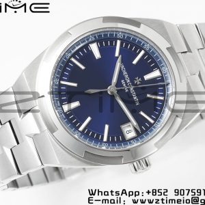 VC Overseas 4500V/110A-B128 SS PPF 1:1 Best Edition Blue Dial on SS Bracelet A5100 - Super Clone Watch | 1:1 Best Version