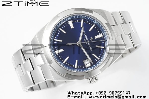 VC Overseas 4500V/110A-B128 SS PPF 1:1 Best Edition Blue Dial on SS Bracelet A5100 - Super Clone Watch | 1:1 Best Version