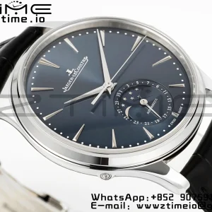Master Ultra Thin Moon 1368480 SS ZF 1:1 Best Edition Blue Dial on Black Leather Strap SA925 Super Clone V2 - Super Clone Watch | 1:1 Best Version