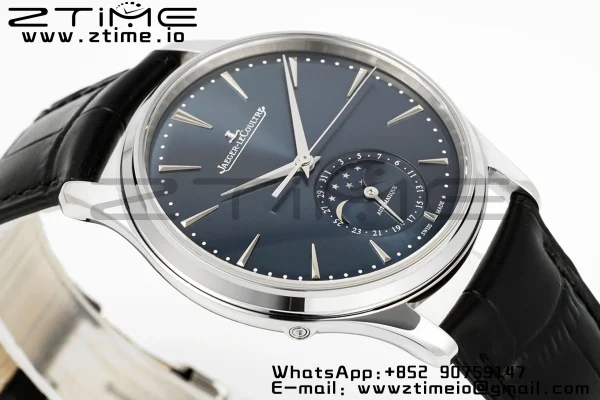 Master Ultra Thin Moon 1368480 SS ZF 1:1 Best Edition Blue Dial on Black Leather Strap SA925 Super Clone V2 - Super Clone Watch | 1:1 Best Version