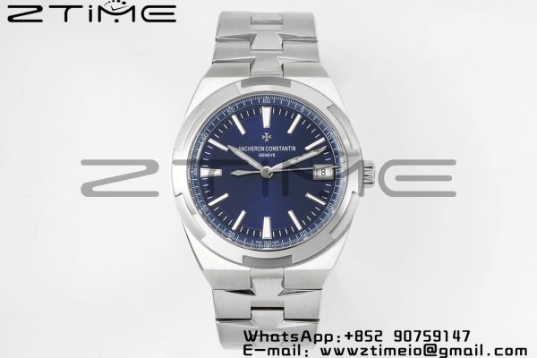 VC Overseas 4500V/110A-B128 SS PPF 1:1 Best Edition Blue Dial on SS Bracelet A5100 - Super Clone Watch | 1:1 Best Version