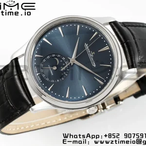 Master Ultra Thin Moon 1368480 SS ZF 1:1 Best Edition Blue Dial on Black Leather Strap SA925 Super Clone V2 - Super Clone Watch | 1:1 Best Version