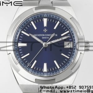 VC Overseas 4500V/110A-B128 SS PPF 1:1 Best Edition Blue Dial on SS Bracelet A5100 - Super Clone Watch | 1:1 Best Version