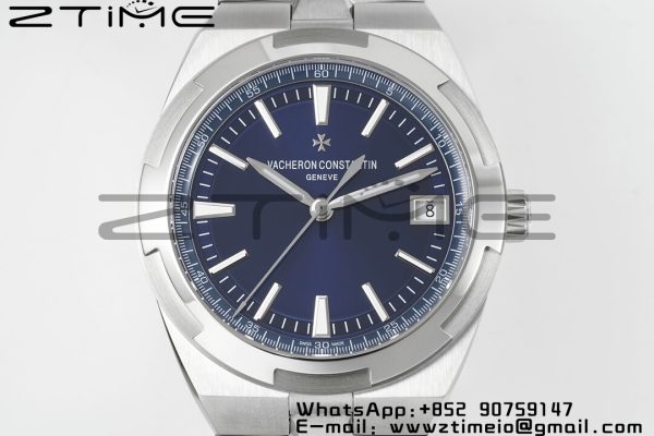 VC Overseas 4500V/110A-B128 SS PPF 1:1 Best Edition Blue Dial on SS Bracelet A5100 - Super Clone Watch | 1:1 Best Version