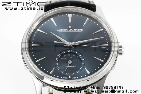 Master Ultra Thin Moon 1368480 SS ZF 1:1 Best Edition Blue Dial on Black Leather Strap SA925 Super Clone V2 - Super Clone Watch | 1:1 Best Version