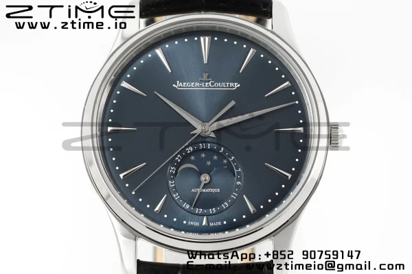 Master Ultra Thin Moon 1368480 SS ZF 1:1 Best Edition Blue Dial on Black Leather Strap SA925 Super Clone V2 - Super Clone Watch | 1:1 Best Version