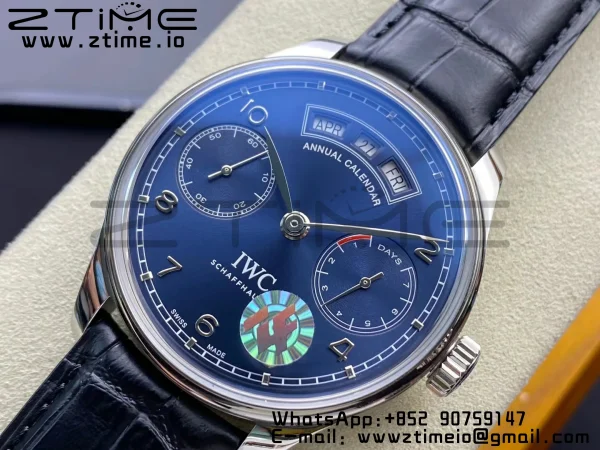IWC Portuguese Real PR Real Annual Calendar IW503502 ZF 1:1 Best Edition Blue Dial on Black Leather Strap A52850 - Super Clone Watch | 1:1 Best Version
