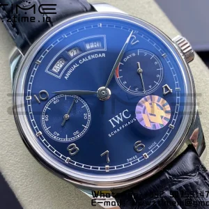 IWC Portuguese Real PR Real Annual Calendar IW503502 ZF 1:1 Best Edition Blue Dial on Black Leather Strap A52850 - Super Clone Watch | 1:1 Best Version