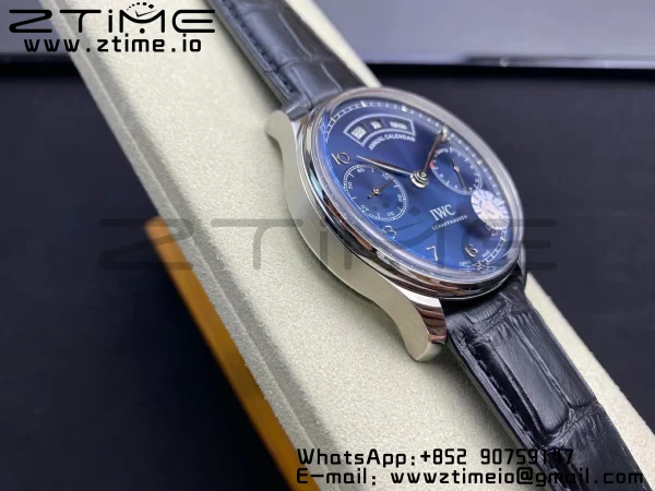 IWC Portuguese Real PR Real Annual Calendar IW503502 ZF 1:1 Best Edition Blue Dial on Black Leather Strap A52850 - Super Clone Watch | 1:1 Best Version