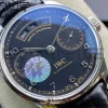 IWC Portuguese Real PR Real Annual Calendar IW503502 ZF 1:1 Best Edition Black Dial on Black Leather Strap A52850 - Super Clone Watch | 1:1 Best Version