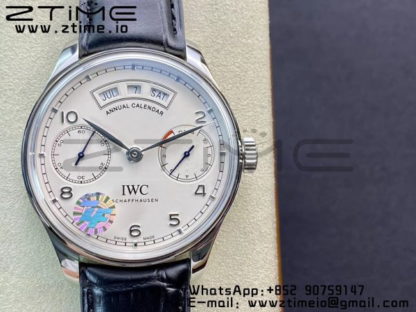 IWC Portuguese Real PR Real Annual Calendar IW503501 ZF 1:1 Best Edition White Dial on Black Leather Strap A52850 - Super Clone Watch | 1:1 Best Version