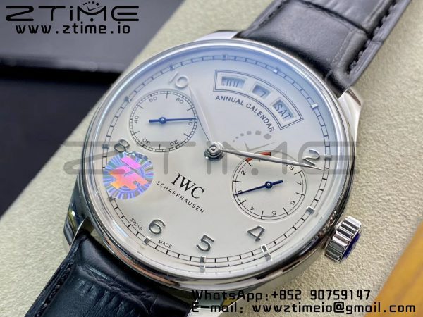 IWC Portuguese Real PR Real Annual Calendar IW503501 ZF 1:1 Best Edition White Dial on Black Leather Strap A52850 - Super Clone Watch | 1:1 Best Version