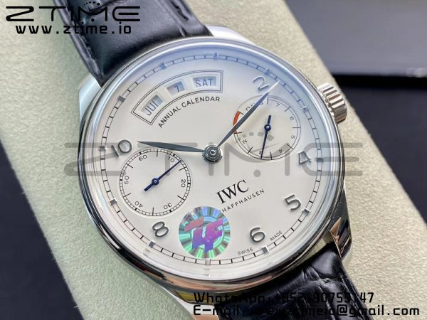 IWC Portuguese Real PR Real Annual Calendar IW503501 ZF 1:1 Best Edition White Dial on Black Leather Strap A52850 - Super Clone Watch | 1:1 Best Version