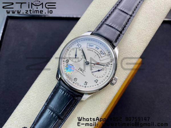 IWC Portuguese Real PR Real Annual Calendar IW503501 ZF 1:1 Best Edition White Dial on Black Leather Strap A52850 - Super Clone Watch | 1:1 Best Version