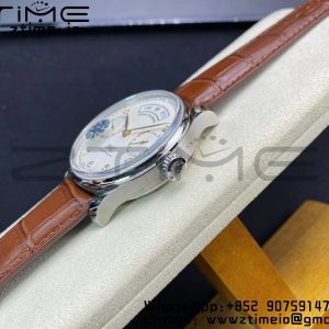 Portugalské hodinky IWC Real PR Real Annual Calendar RG IW503504 ZF 1:1 Best Edition White Dial on Brown Leather Strap A52850 - Super Clone Watch | 1:1 Best Version