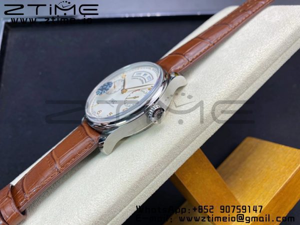 Portugalské hodinky IWC Real PR Real Annual Calendar RG IW503504 ZF 1:1 Best Edition White Dial on Brown Leather Strap A52850 - Super Clone Watch | 1:1 Best Version